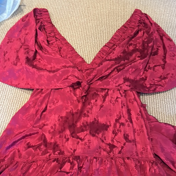 NWT FREE PEOPLE cha cha silky maroon maxi dress size medium - Picture 12 of 15